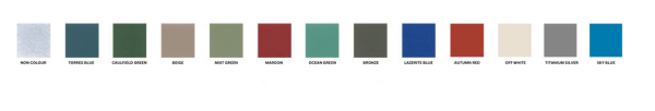 Metechno Color Chart Roofing sheets | Metecno Lanka